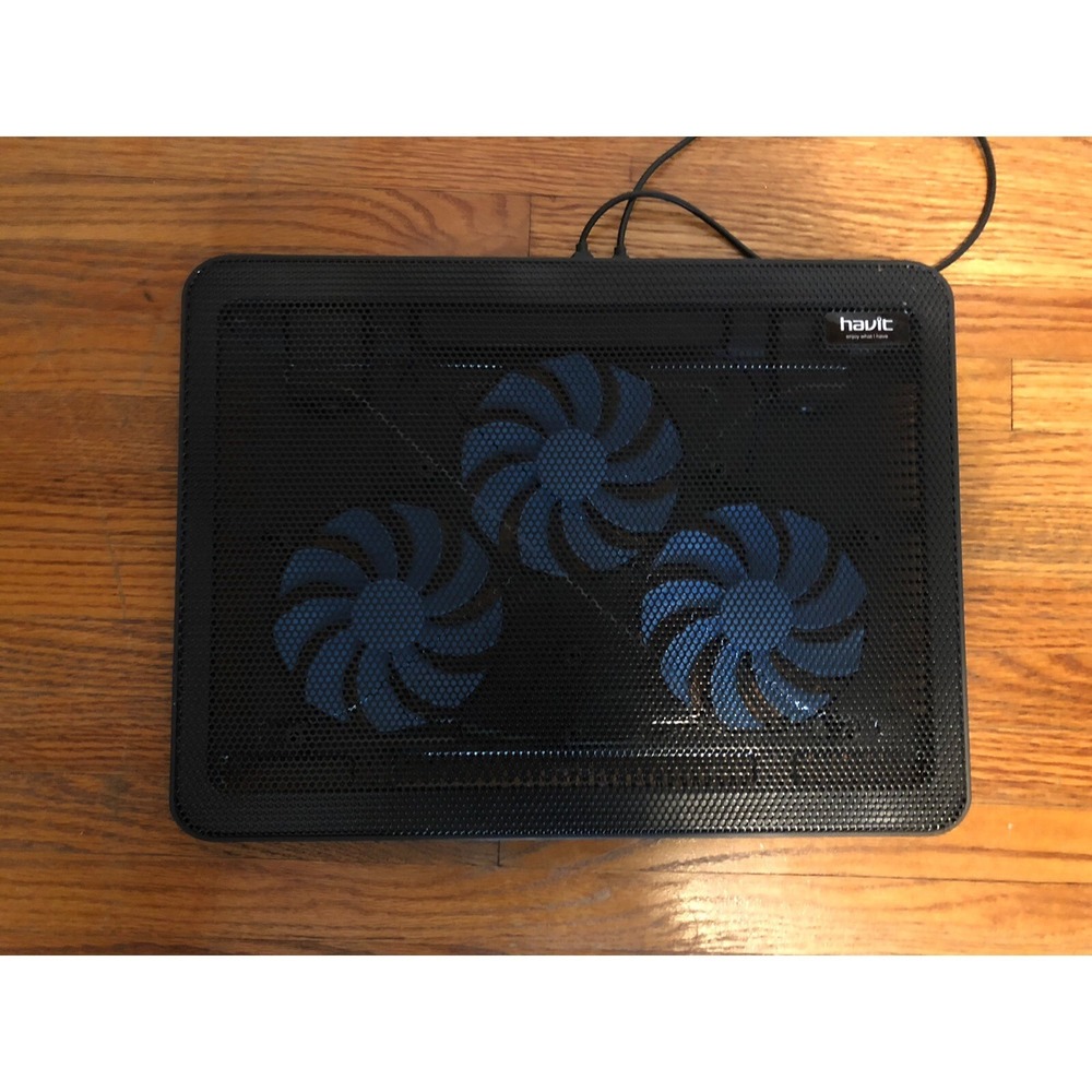 Havit Laptop Cooling Pad Cooler 3 Fans Blue Led 11" X 15" Pre-Owned
